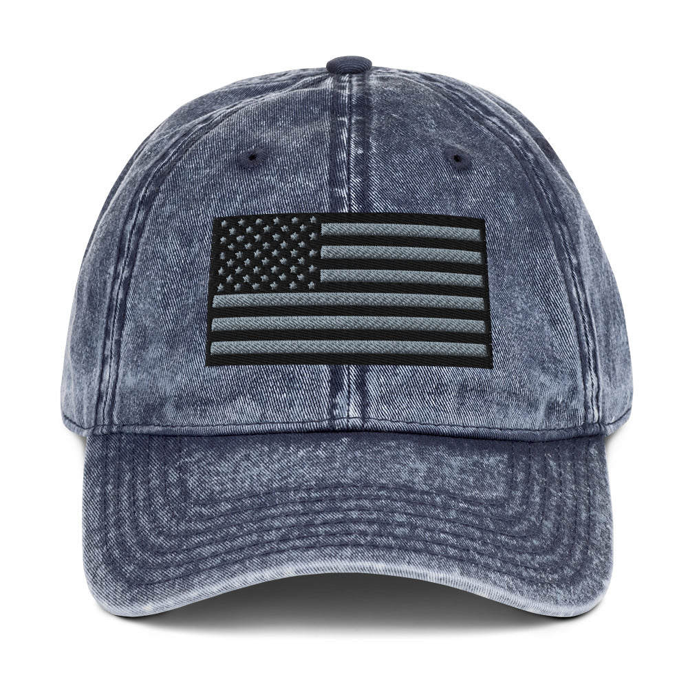 Vintage Tactical Old Glory Black & Grey USA Flag on 6 Colors of Hats  Infidel Collective