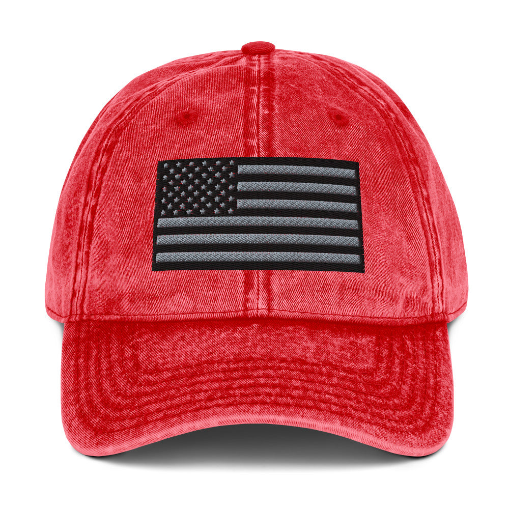 Vintage Tactical Old Glory Black & Grey USA Flag on 6 Colors of Hats  Infidel Collective