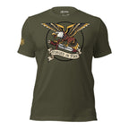 Vintage Forged in Fire eagle graphic green tee from Infidel Collective