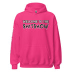 Welcome to the Shitshow women’s front print pink hoodie from Infidel Collective