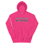 Welcome to the Shitshow women’s front print pink hoodie from Infidel Collective