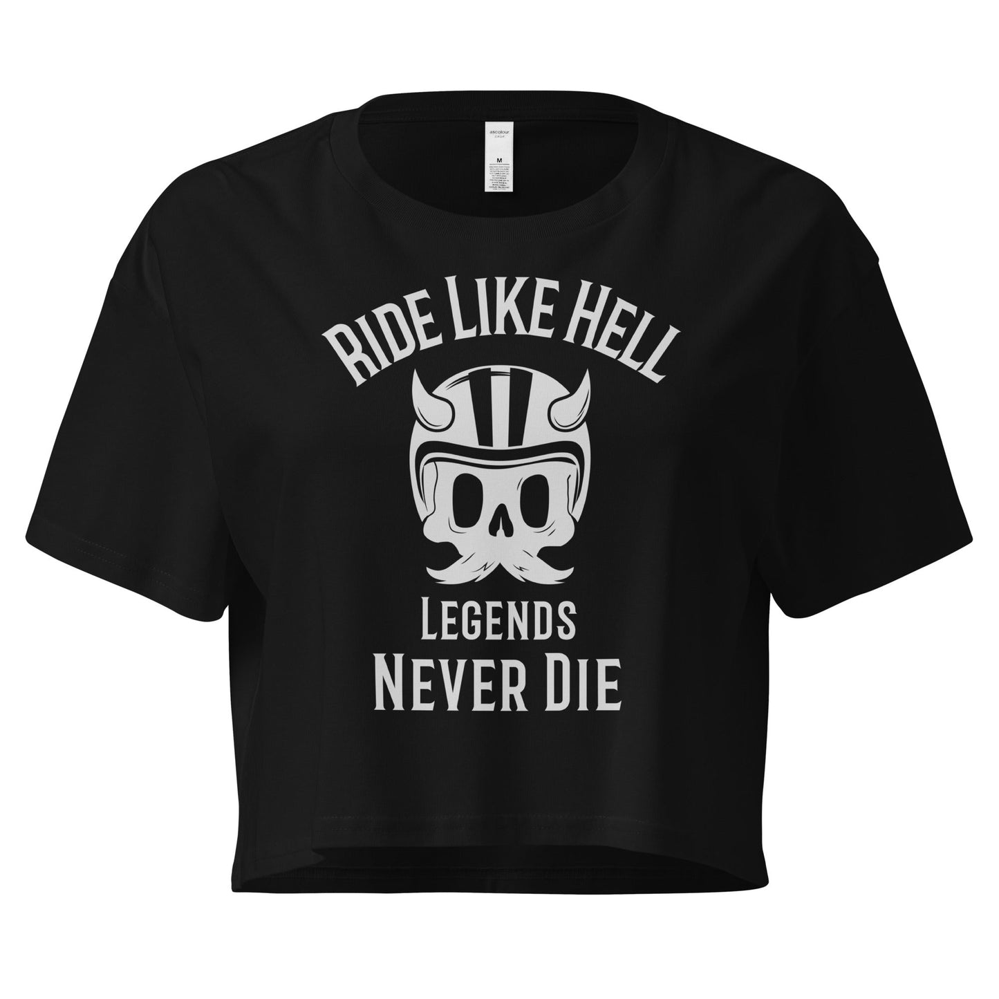 Crop Top XL Crop Top NSFW – Ride Like Hell Biker Chick Skull Shirt for Women Infidel Collective