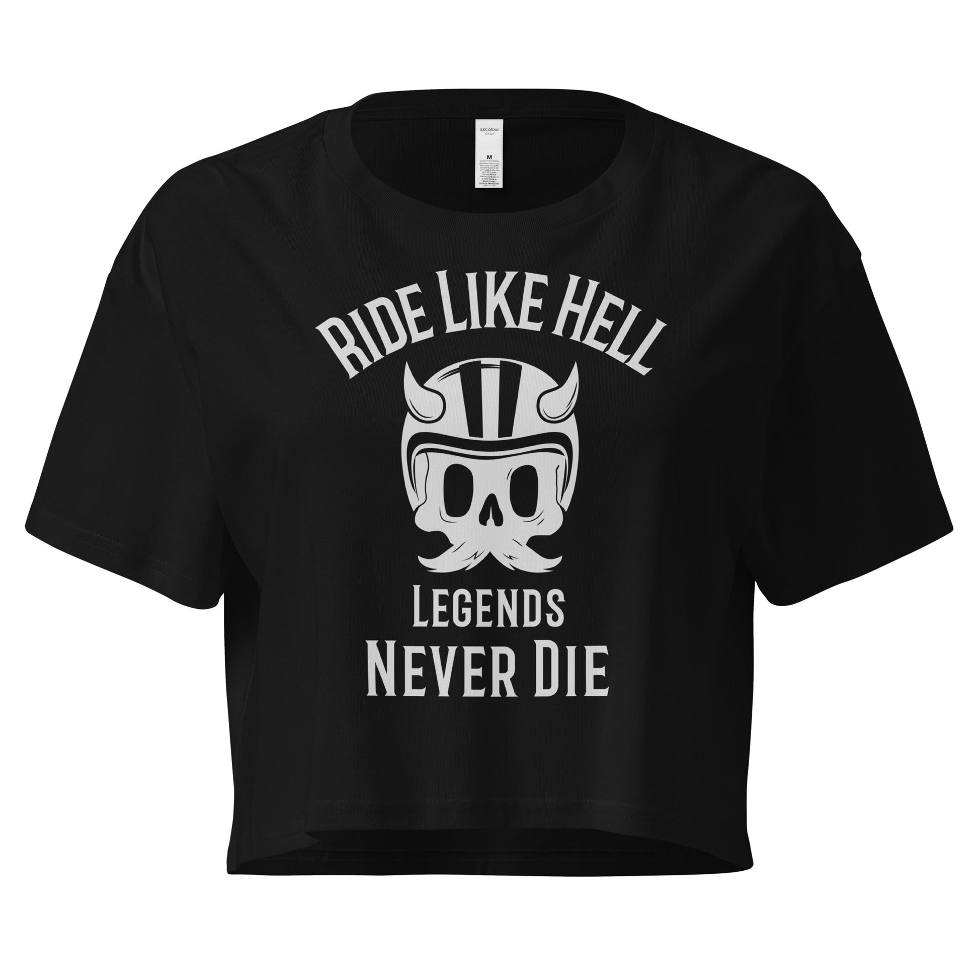 Crop Top XL Crop Top NSFW – Ride Like Hell Biker Chick Skull Shirt for Women Infidel Collective