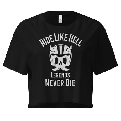 Crop Top XL Crop Top NSFW – Ride Like Hell Biker Chick Skull Shirt for Women Infidel Collective