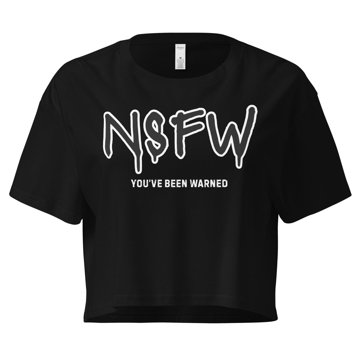 Crop Top XL Crop Top NSFW – Graffiti Style Bold Graphic Black Shirt Infidel Collective