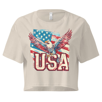Crop Top XL Patriotic Crop Tops – USA Eagle Flag Fourth of July Shirt Women Infidel Collective