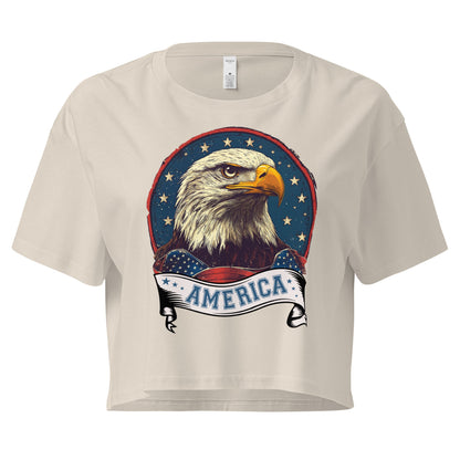 Crop Top XL Patriotic Crop Top – Vintage America Eagle Fourth of July Shirt Infidel Collective