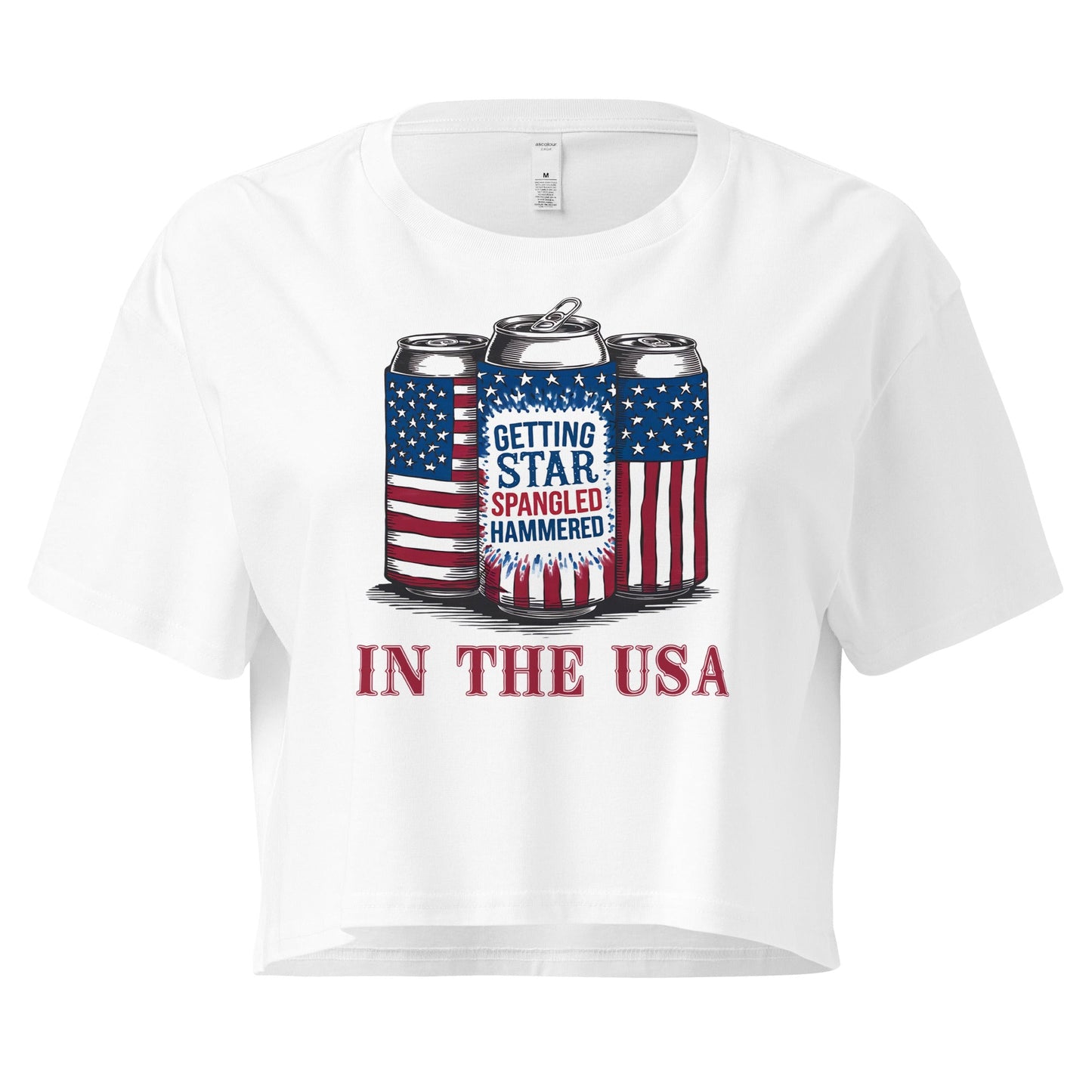 Crop Top XL Patriotic Crop Tops – Star Spangled Hammered Fourth of July Shirt Women Infidel Collective